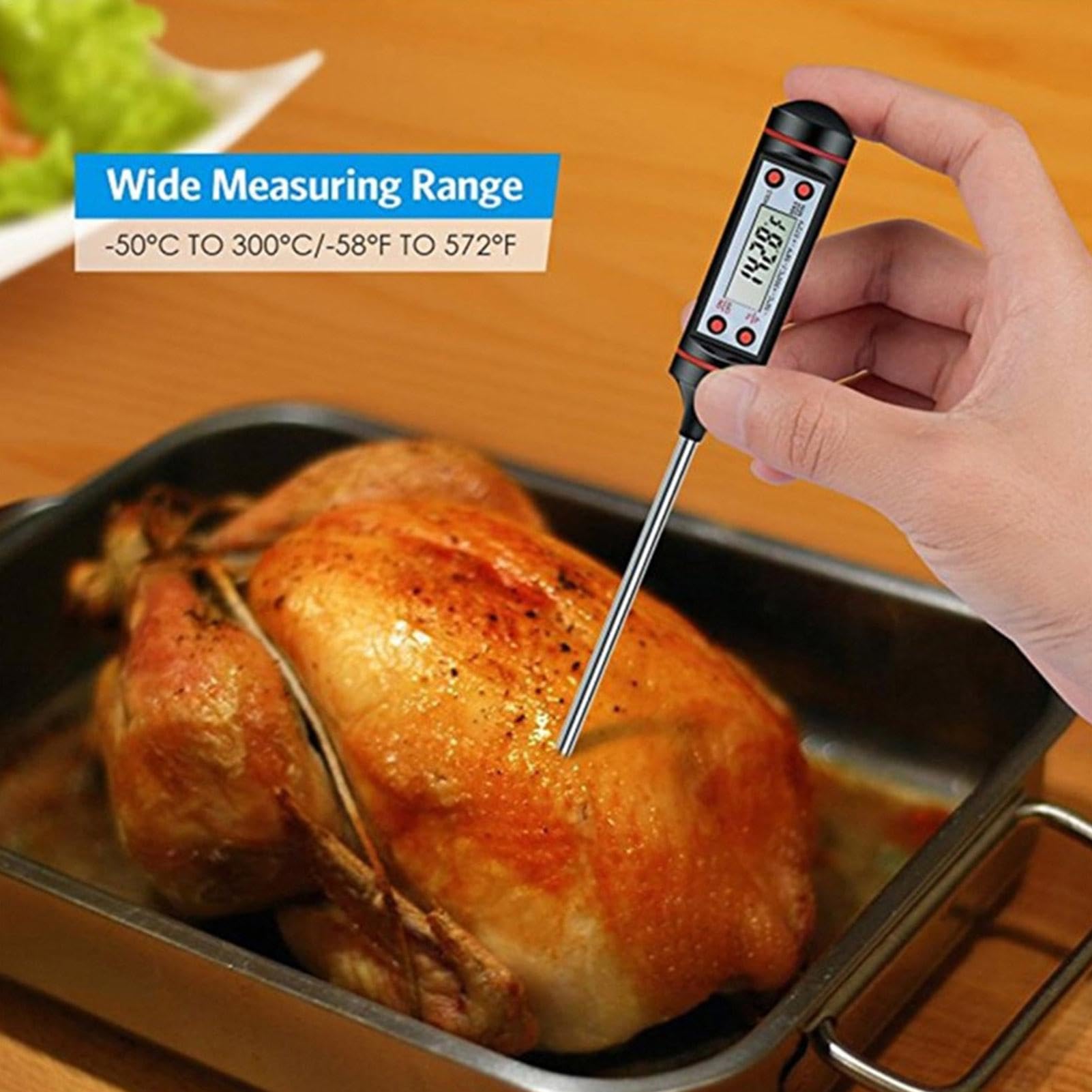 Meat Temperature Thermometer - Instant Read Cooking Thermometer, High Accuracy Food Gauge | Reversible Display, Quick and Precise Temperature Monitoring for BBQ, Grill, Roasting with Effortless Usage