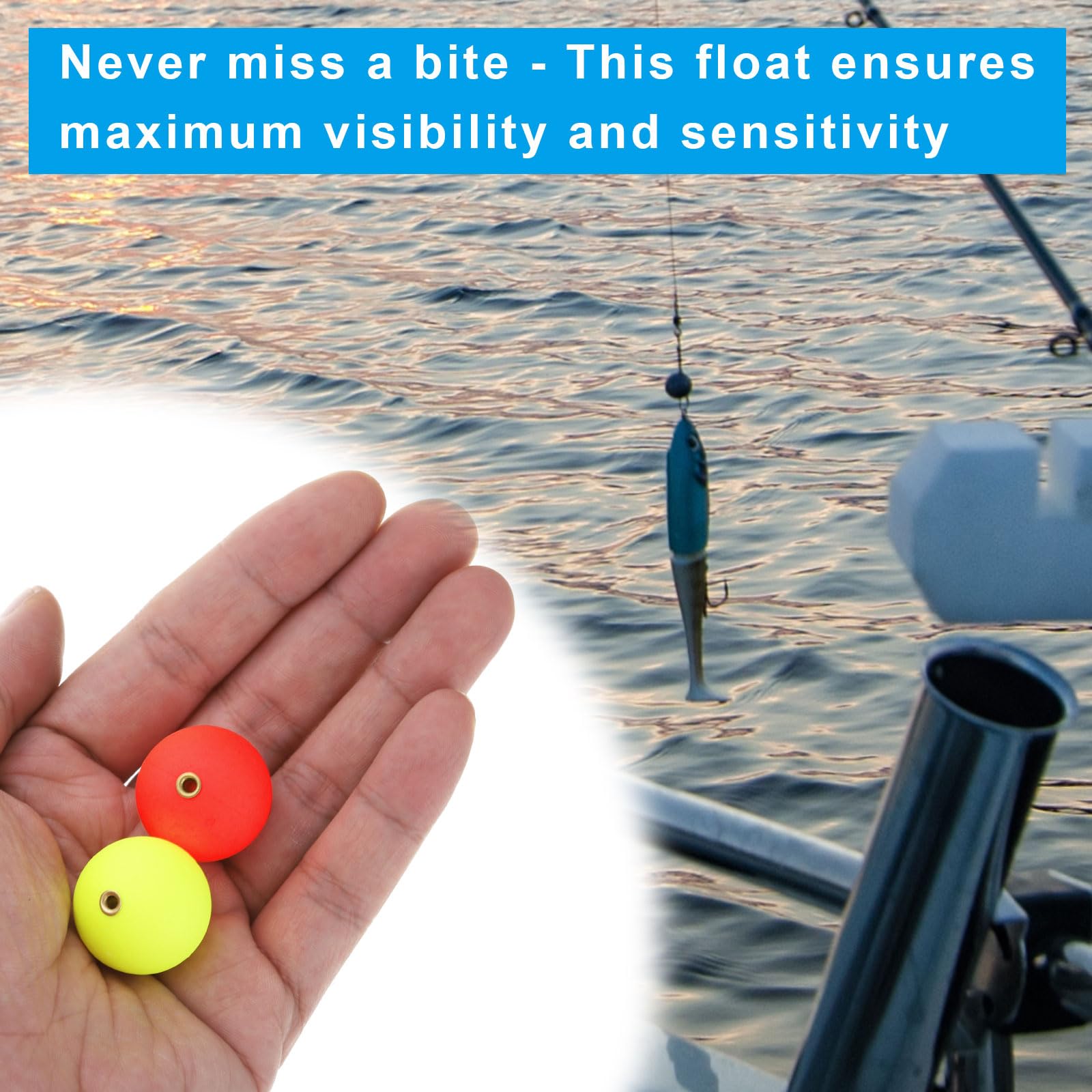 PATIKIL Fishing Bobber 24mm/0.9 Inch Dia, 12 Pack Slip Foam Floats Buoy Rig Stoppers for Crappie Trout Bass Fishing Red,Yellow - Image 4