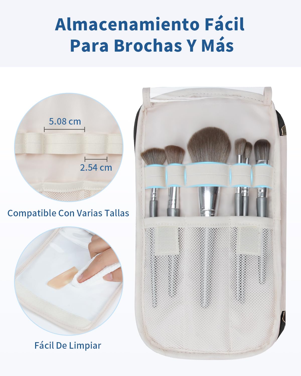 WANDF Neceser de Viaje Grande, Bolso de Maquillaje de Apertura Amplia con Asa, Bolso Cosmético Hinchado para Toallas, Cosméticos, Accesorios y Elementos Esenciales para Mujeres