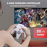 Sans fil N64 Contrôleur pour les jeux de commutation en ligne, 2.4GHZ sans fil N64 Remote Joystick Controller Gamepad Compatible avec N64 Console, Raspberry Pi, PC Windows 7,8,10,11 gris