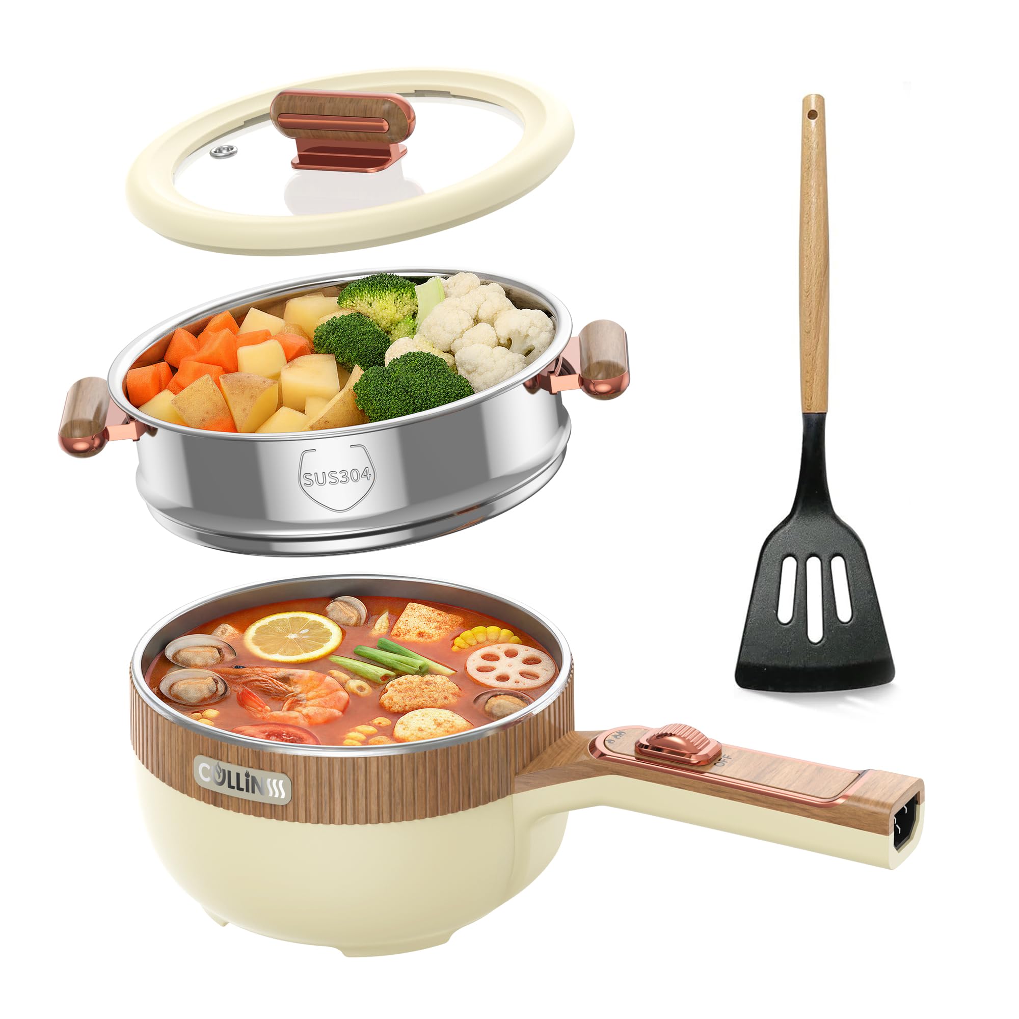 Photo 1 of Cullinsss Electric Hot Pot 1.5L Mini Portable Dual Power
