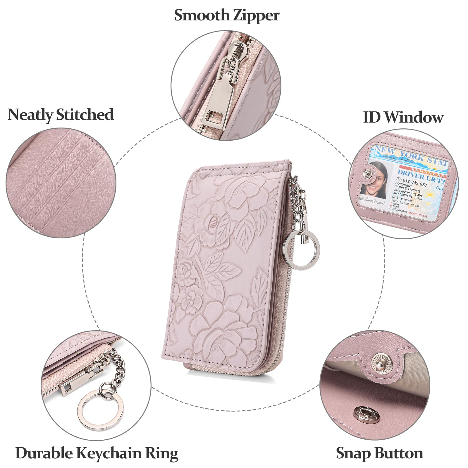 GAEKEAO Porte Carte Femme Portefeuille Femme Porte Monnaie Femmes Portefeuille Petit Format avec Blocage RFID Porte-Monnaie avec Poche Zippée