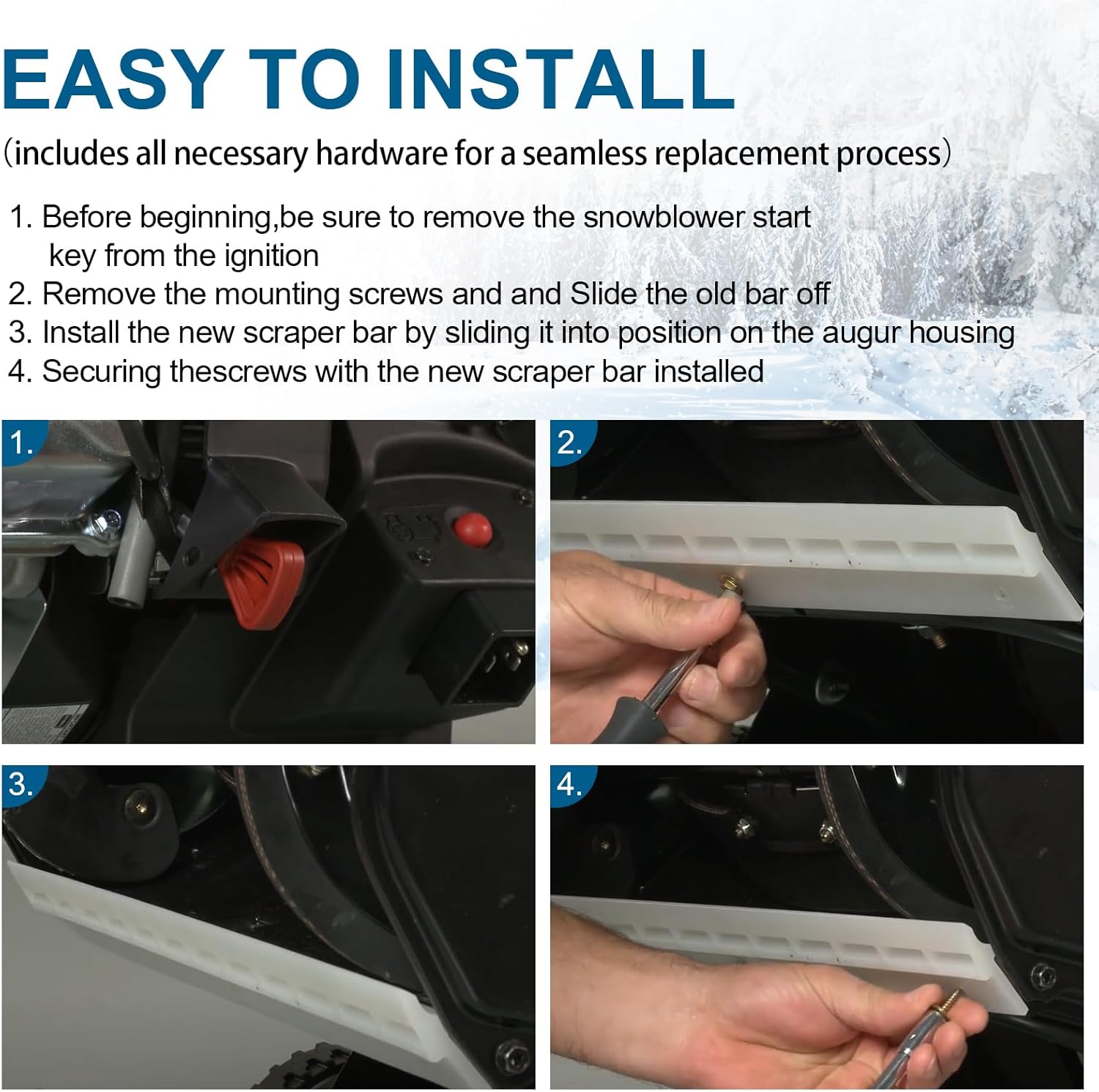38267 Snowblower Scraper Blade Kit Replacement for Toro 18" Scraper Blade Kit, Snow Blower Replacement Scraper and Hardware Kit Compatible with Power Clear 180 Single Stage Snowthrowers