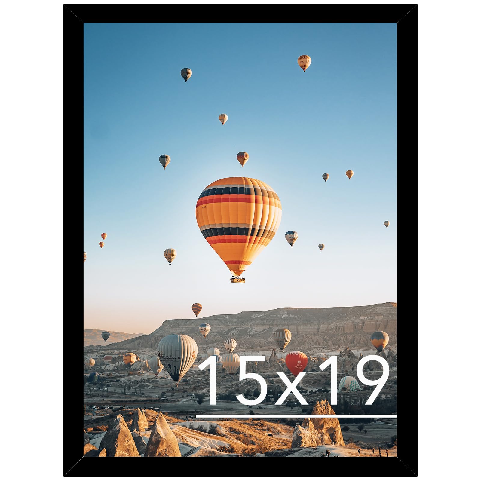 15x19 Picture Frame Black for Poster Photo Picture, Horizontal and Vertical Formats, Wall Hanging, 15 x 19 Wall Gallery Poster Photo Frame