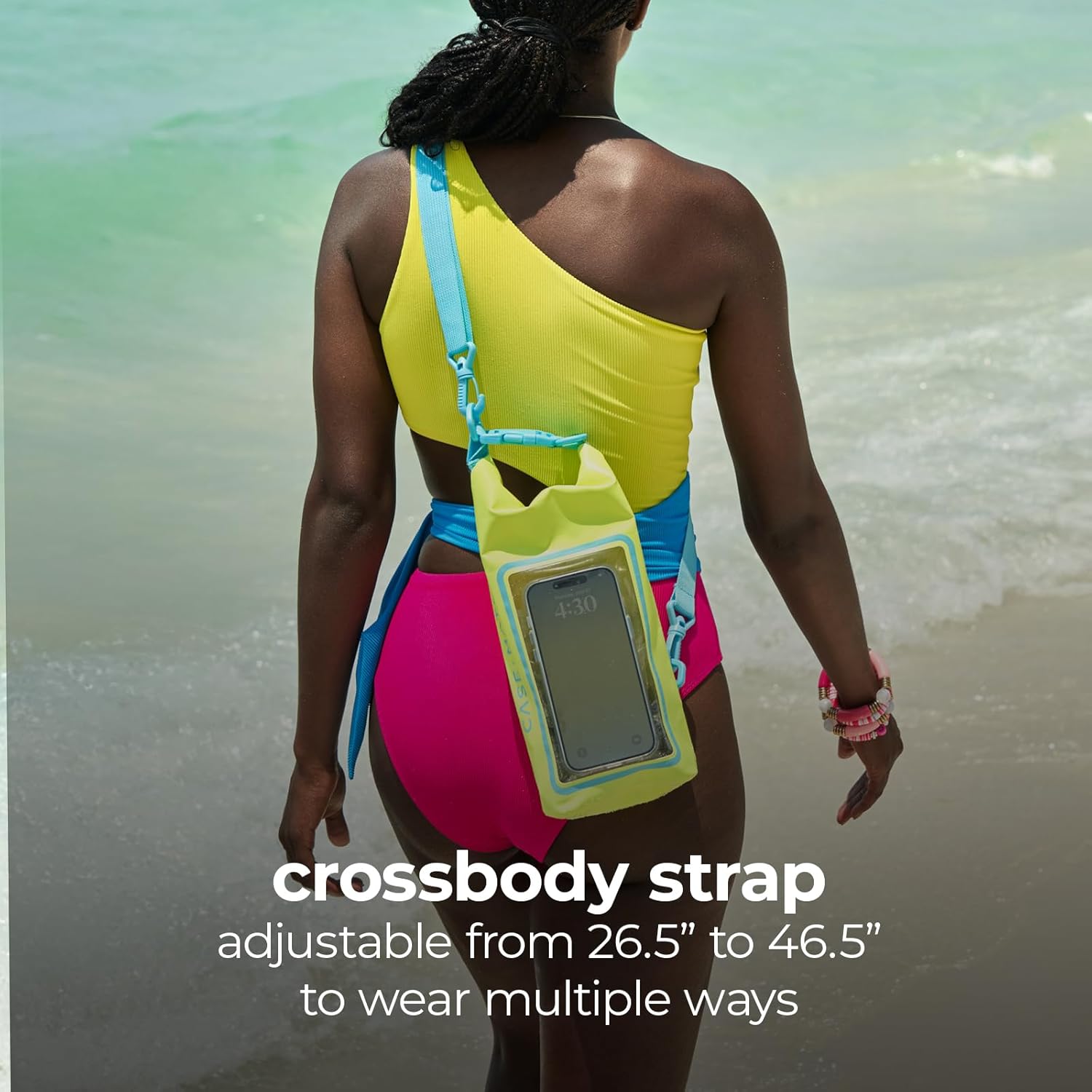 Case-Mate Citrus Splash Mini IP68 Waterproof Bucket Bag - Roll Top Dry Bag 2L Cap with Waterproof Pouch for Swimming Kayaking Boating Travel and More - For Phones Up to 7"