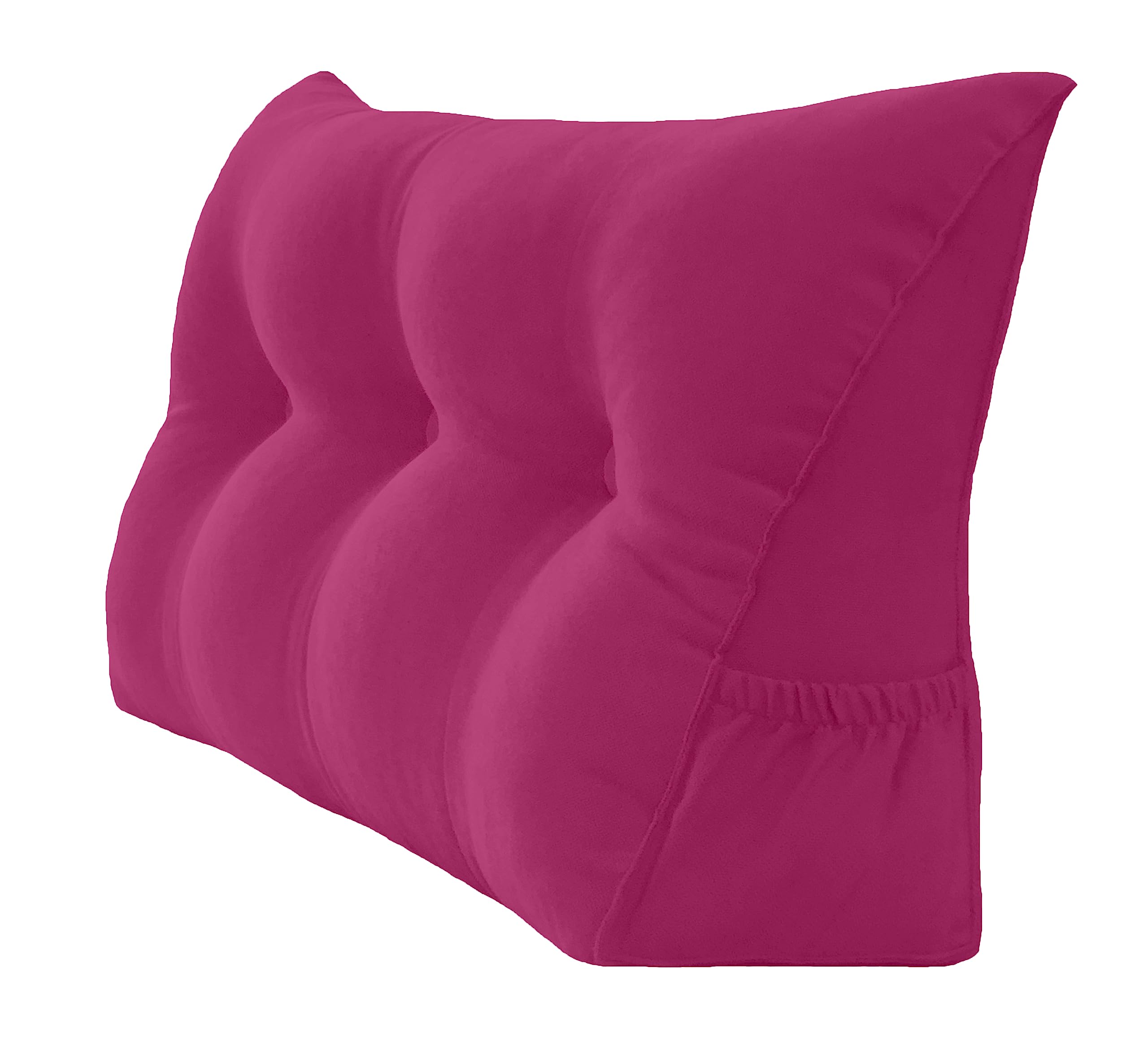 Peachwell Triangular Reading Bed Rest Pillow Large Bolster Cushion Headboard Backrest Wedge Pillow with Removable Cover and Two Large Side Pockets (