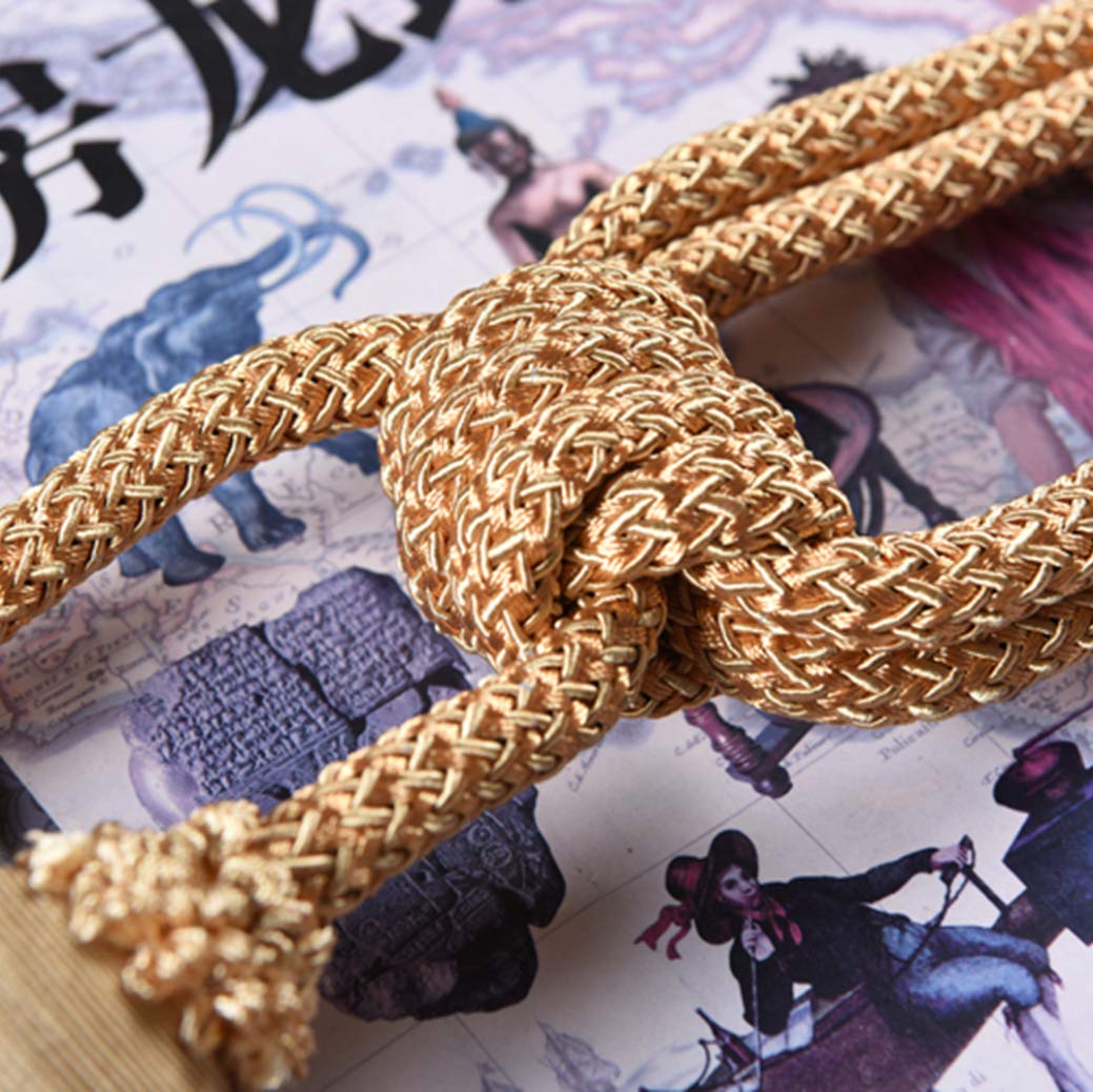 1 paire d'embrasses de rideaux en polyester tressé avec pompons à suspendre pour salon, porche, chambre à coucher, jaune, taille unique