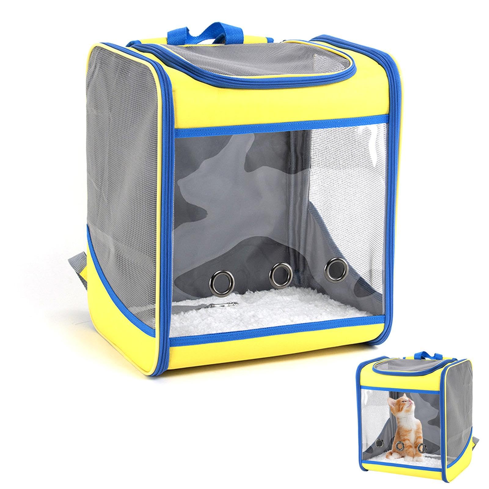 Mochila Transparente para Gatos - Bolsa de Viaje Transparente para Gatos | Mochila Ligera para Gatos con diseño Transpirable, Elegante Mochila de Transporte para Mascotas para facilitar el Transporte