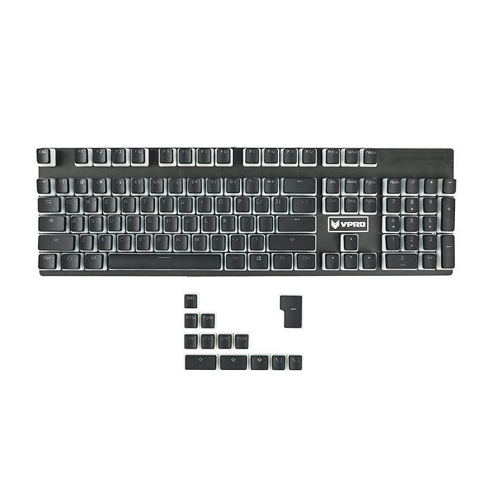 YMDK 104 PBT OEM Profile Double Shot Non Shine Through White Black