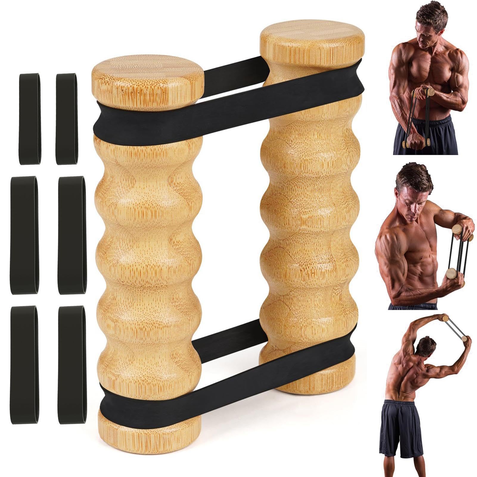 Schultertraining Ripstick, Resistance Bands Stick, Muskelaufbau Rip Stick, Verstellbare Widerstandsbänder, Home Gym Training Tool, Holzgriffe Rip Stick, Widerstandstraining Zubehör