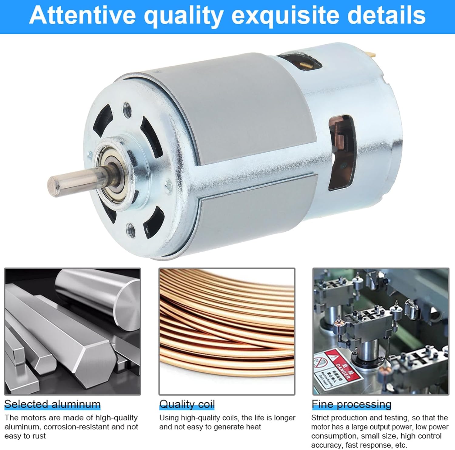 775 DC Motor Kit 12V / 24V 10000RPM / 20000RPMHigh Speed Gear Motor DIY Table Saw, Mower Electric Tools Kit for Woodworking/Gardening with Circular Saw Blade, Rectangle Blade