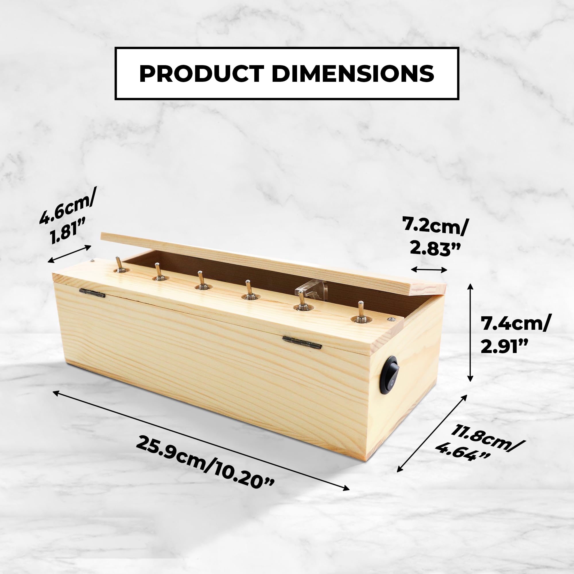 BuleVina Divertente scatola giocattolo inutile, kit creativo in legno con dito di atteggiamento, interruttori multipli, ricaricabile che si spegne, divertente regalo di compleanno per adulti, riduce