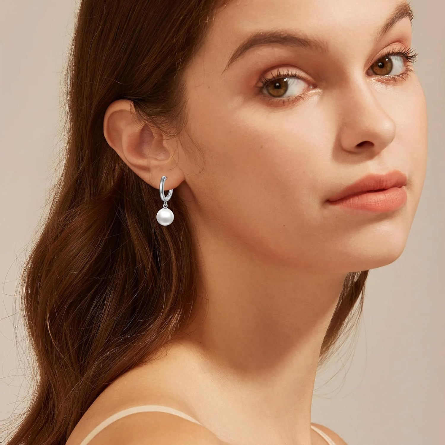 925 Sterling Silver Black Pearl Hoop Earrings Dangle Drop Jewelry Gifts for Women - Image 4