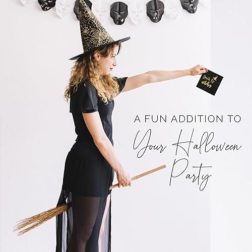 Miniatura 4 de 50 servilletas de Halloween de brujas de Drink Up  3 capas de papel de Halloween impresas en papel de Halloween servilletas de papel para fiestas