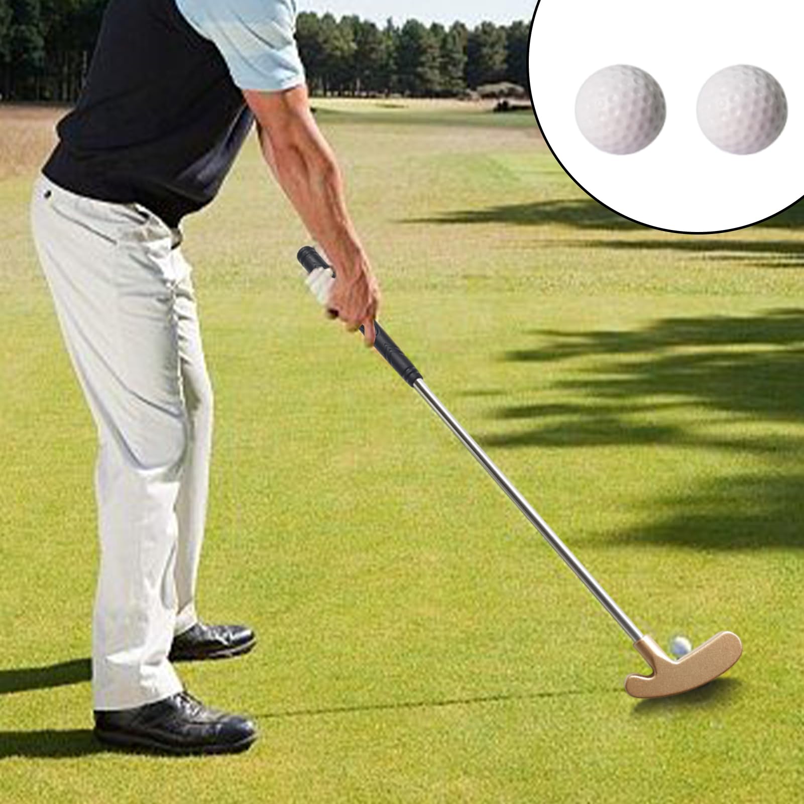 Golf-Putter, Golfschläger-Putter, Golf-Putter für Herren, Zinklegierungskopf, Golf-Putter, Golfschläger, Edelstahlschaft, tppr-Griff, tragbar, 2-Wege-Putter, Golf-Zubehör für Wohnzimmer