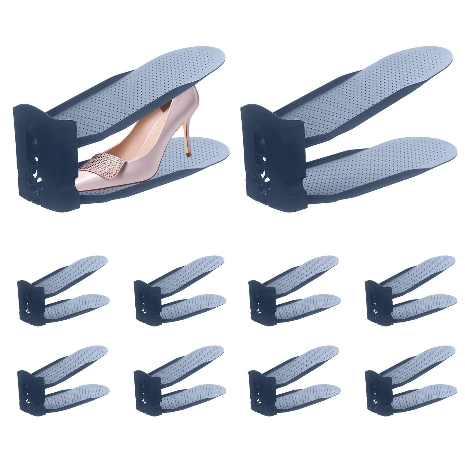 Organizzatore Per Scarpe A Doppio Strato - 4 Pezzi Antiscivolo - Portascarpe Salvaspazio Per Armadio E Camera - Foto 2