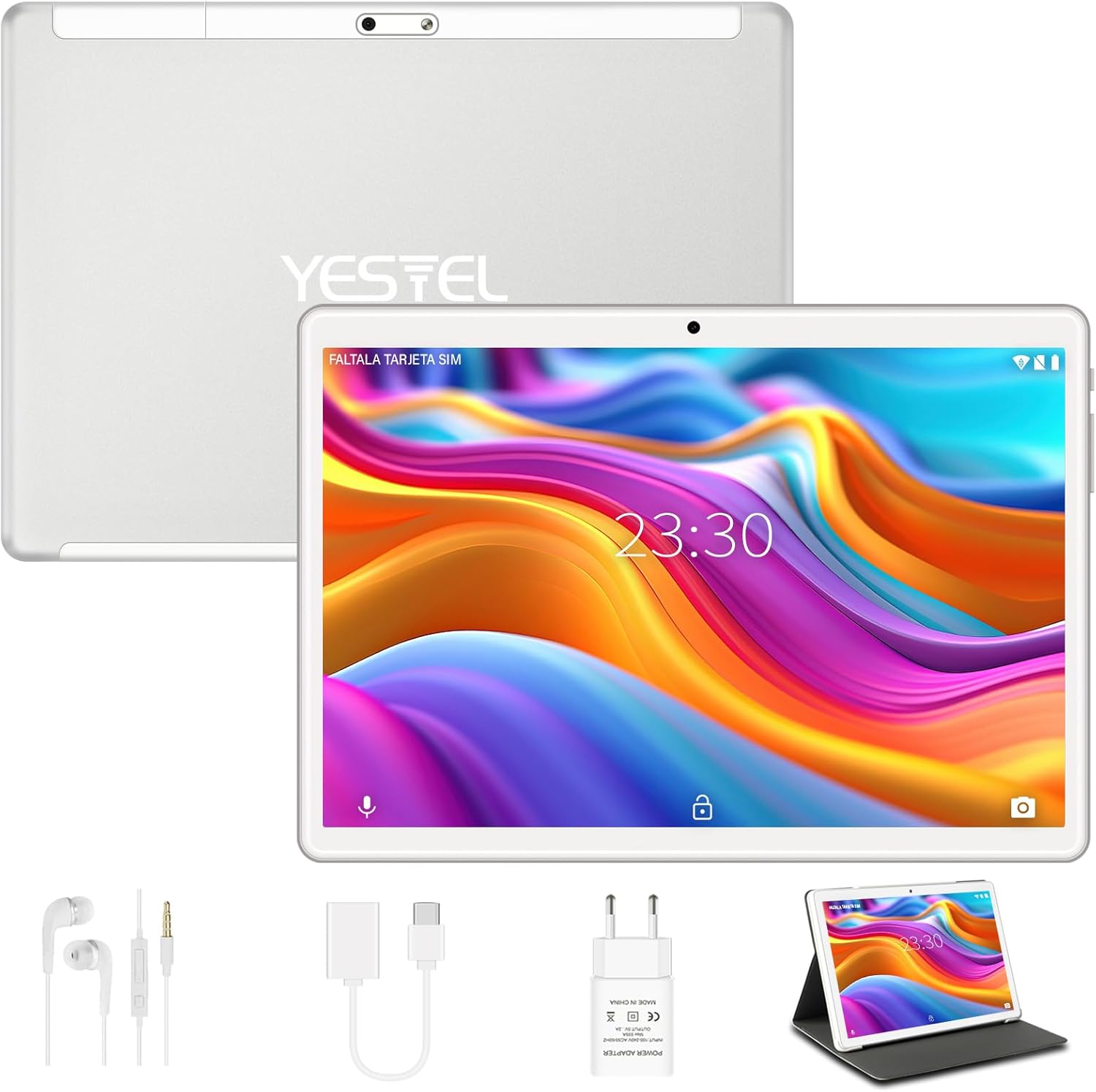 YESTEL Tablet 10 Pollici con Custodia, Certificazione Android HD Tablet