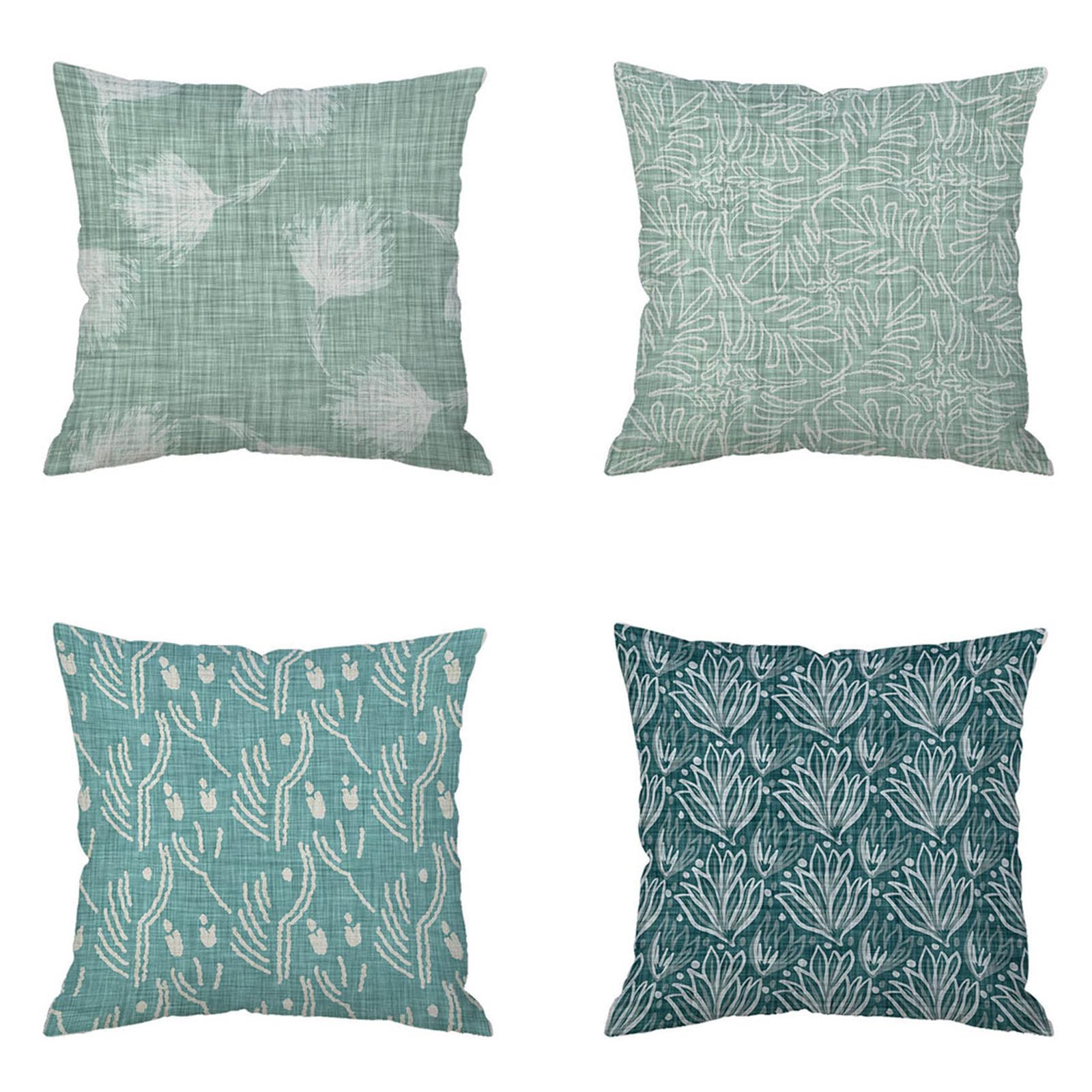 Housse de coussin 50x50cm lin lot de 4 taie d'oreiller canapé lits salon décoration