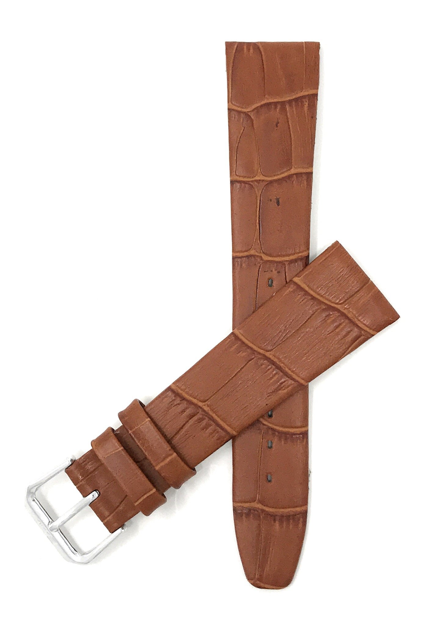 Bandini Leather Watch Strap - Slim - 8mm, 10mm, 11mm, 12mm, 13mm, 14mm, 15mm, 16mm, 17mm, 18mm, 19mm, Buffalo, Alligator, Lizard, Crocodile, Bark Pattern (Also comes in Extra Long, XL), 16MM-XL,