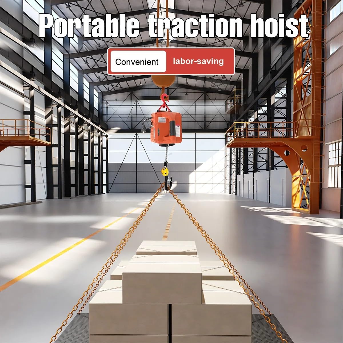 Montacargas eléctrico Polipasto eléctrico de 1500W, cabrestante portátil, grúa, máquina Control remoto inalámbrico, 500kg con