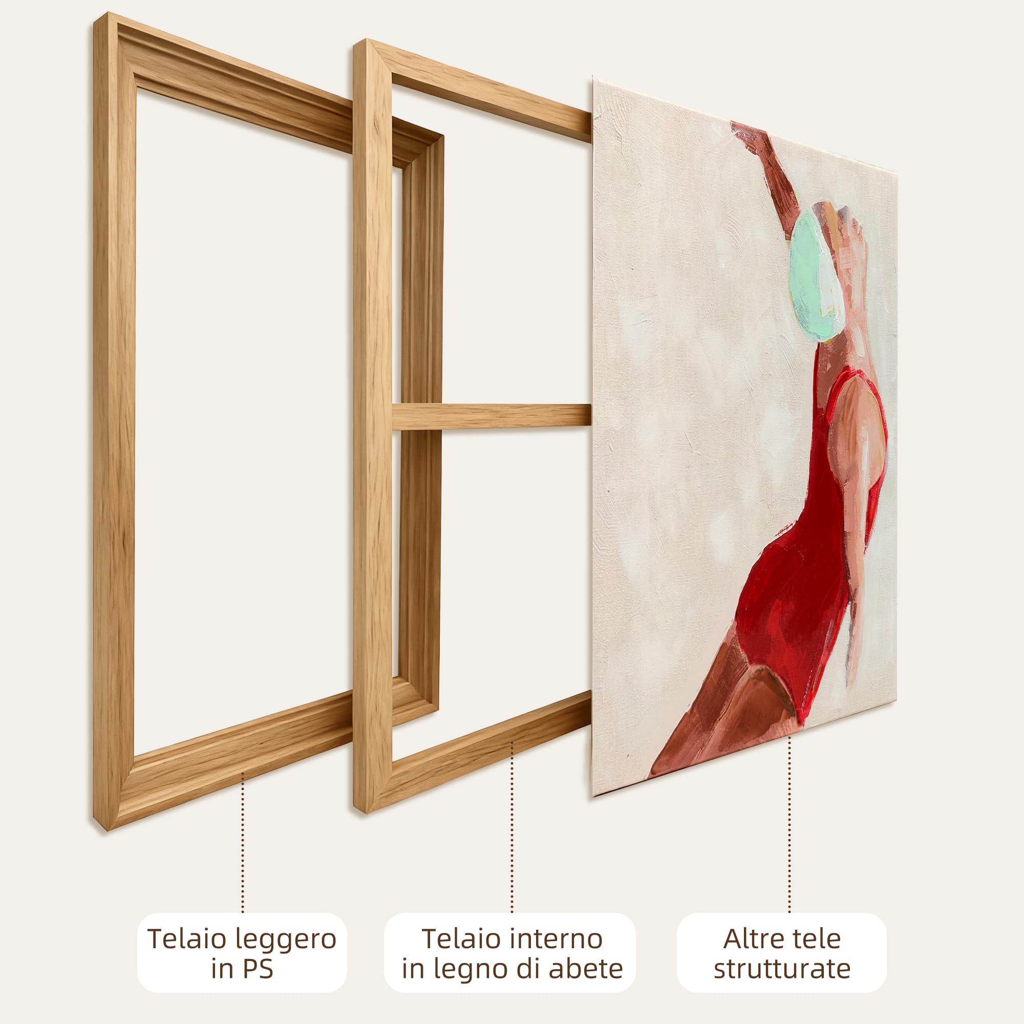 HOMCOM Set di 2 Quadri su Tela Wall Art Moderna Stampa Artistica 40x40 cm | da Parete, per Soggiorno e Salotto, con Ganci Inclusi