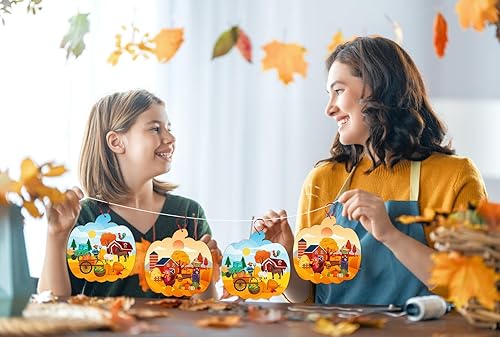 Miniatura 4 de WhatSign Manualidades de Acción de Gracias para niños, 24 juegos de calcomanías de otoño de Acción de Gracias, calcomanías de escena de Acción de