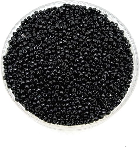 Miniatura 6 de Cuentas redondas tamaño 110, 0.99 oz, tubo de 6 pulgadas, TOHO Opaque Jet Black, color número 49
