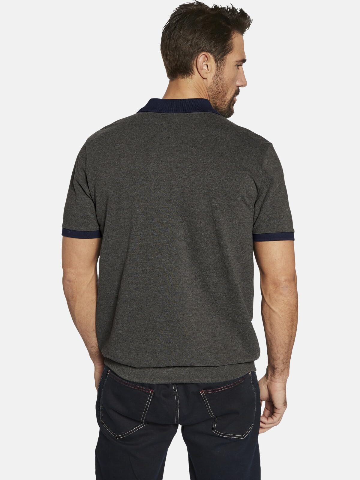 Jan Vanderstorm Herren Poloshirt Erling | kurzarm, Knopfleiste|großer Audruck | reine Baumwolle |große Größen L-7XL