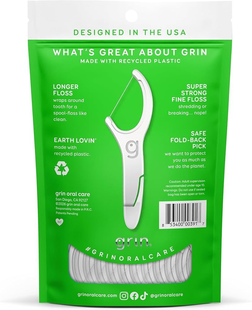 Amazon.com : GRIN Clean Flosspyx, Floss Picks, 75 Count, Dental Amazon.com : GRIN Clean Flosspyx, Floss Picks, 75 Count, Dental