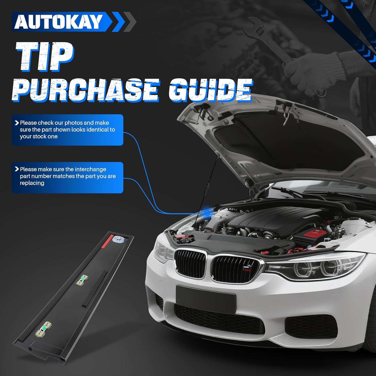 AUTOKAY 926-241 926-242 B Pillar Door Trim Molding Compatible with Cadillac for Chevy for GMC 2015-2020 84263144