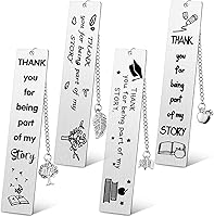 Vista 1 de 4 marcapáginas de metal con texto en inglés "Thank You for Being Part of My Story", regalo de agradecimiento para cumpleaños, Navidad, boda