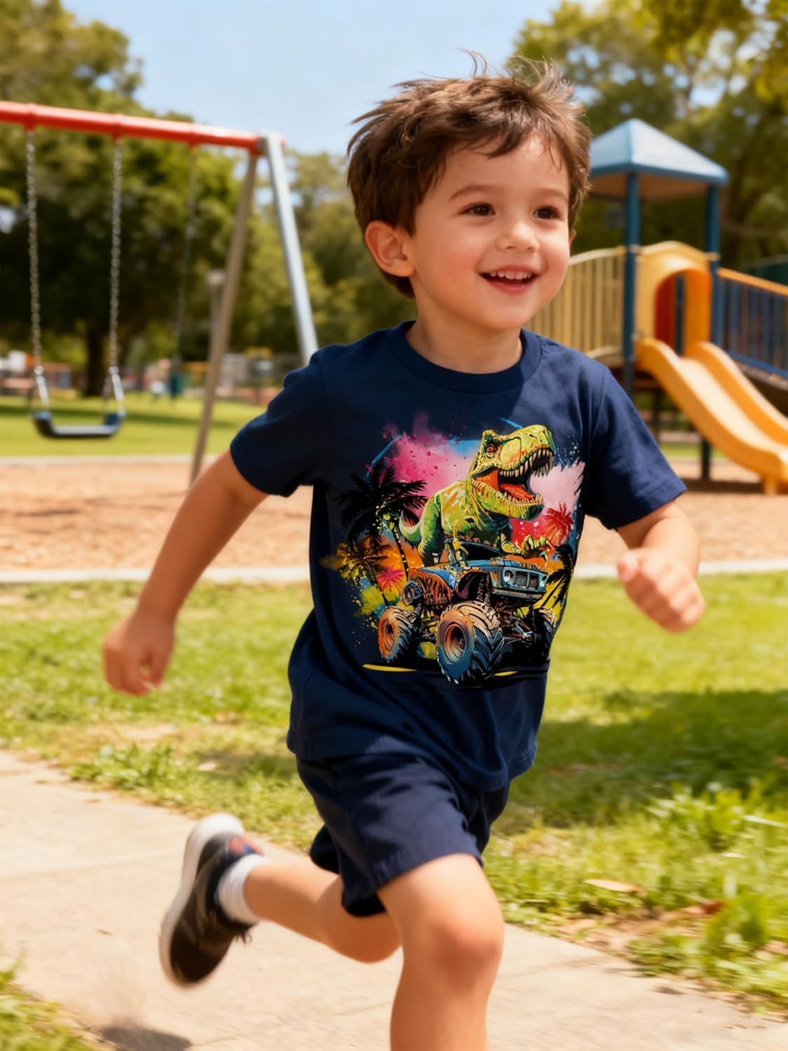 Funnycokid Toddler Boys Shirts Graphic T-Shirt Kids Short Sleeve Tees 2-6 Years - Image 5