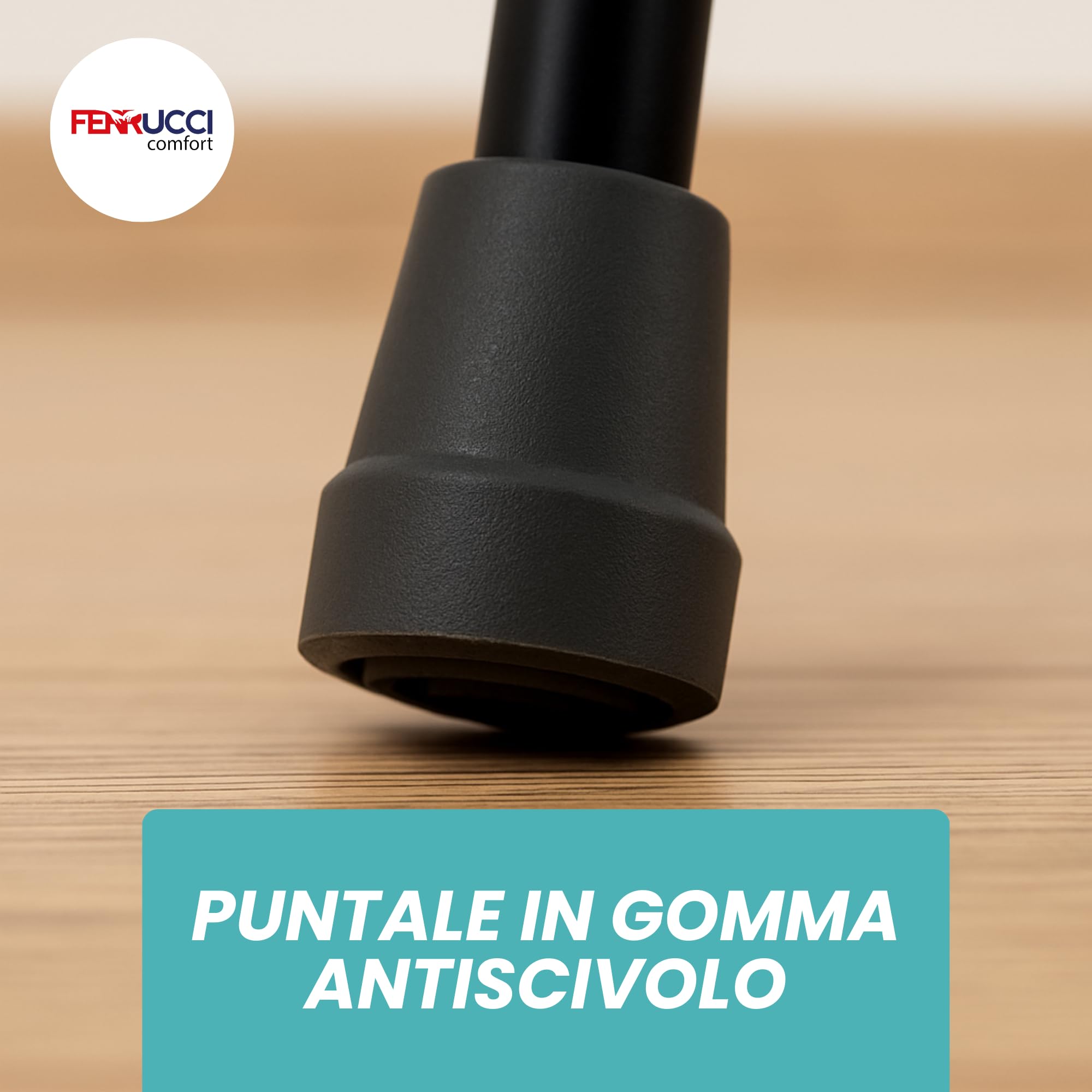 Bastone Stampella Pieghevole per Adulti e Anziani Portatile da Viaggio, Cinturino Incluso, Dimensioni da Borsa o Zaino, Manico a T, Regolabile in altezza, Puntale Antiscivolo
