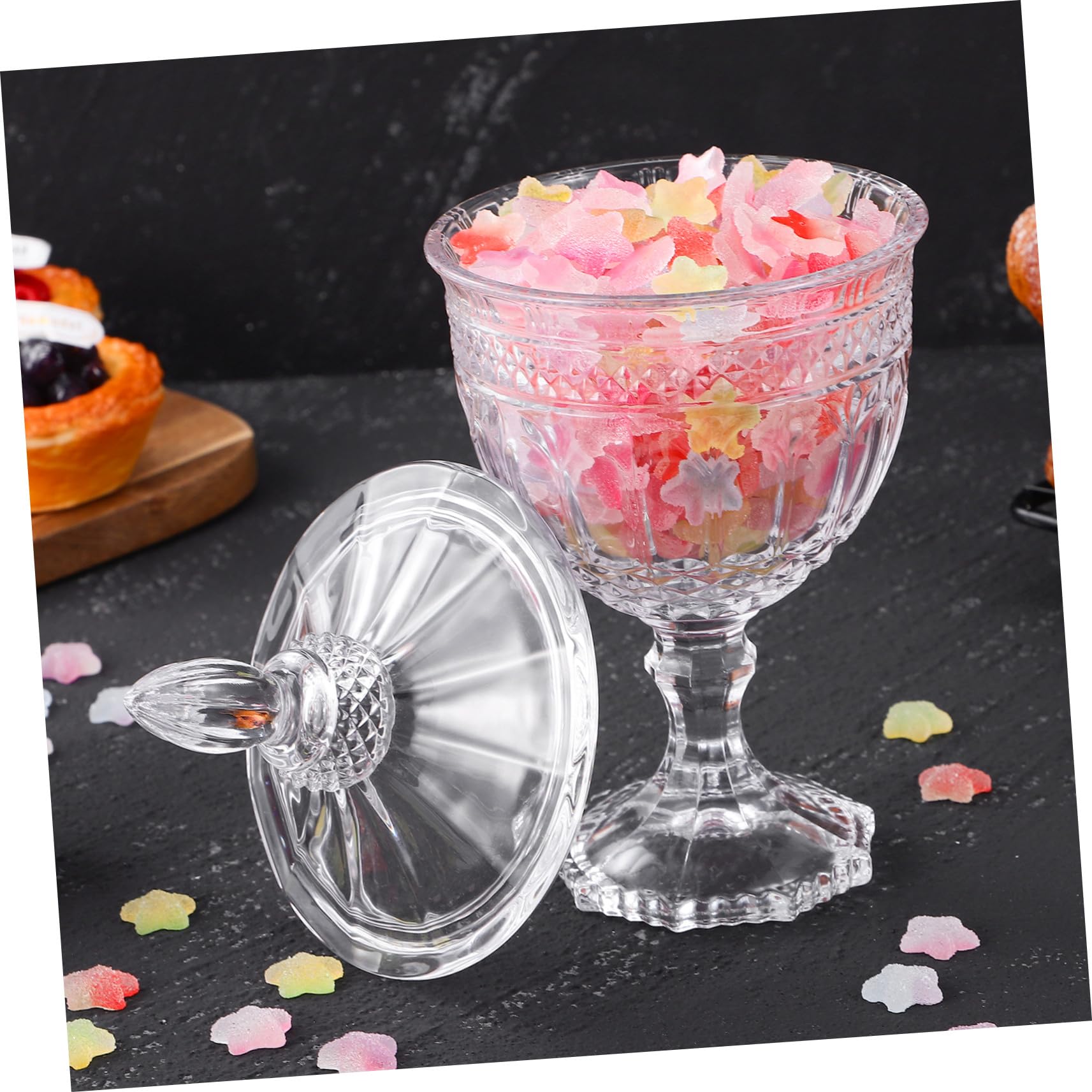 Barattolo Vetro per Dolci Coperchio, Contenitore Decorativo Stile Europeo