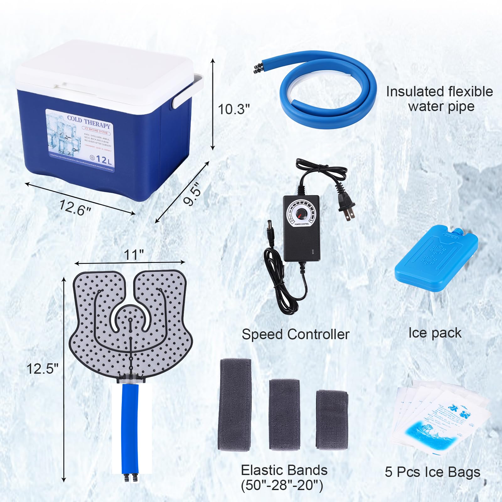 Máquina de terapia de frío, sistema de terapia de hielo para hombro y rodilla después de la recuperación quirúrgica, kit de congelación de crioterapia para reemplazo de rodilla, máquina de hielo de