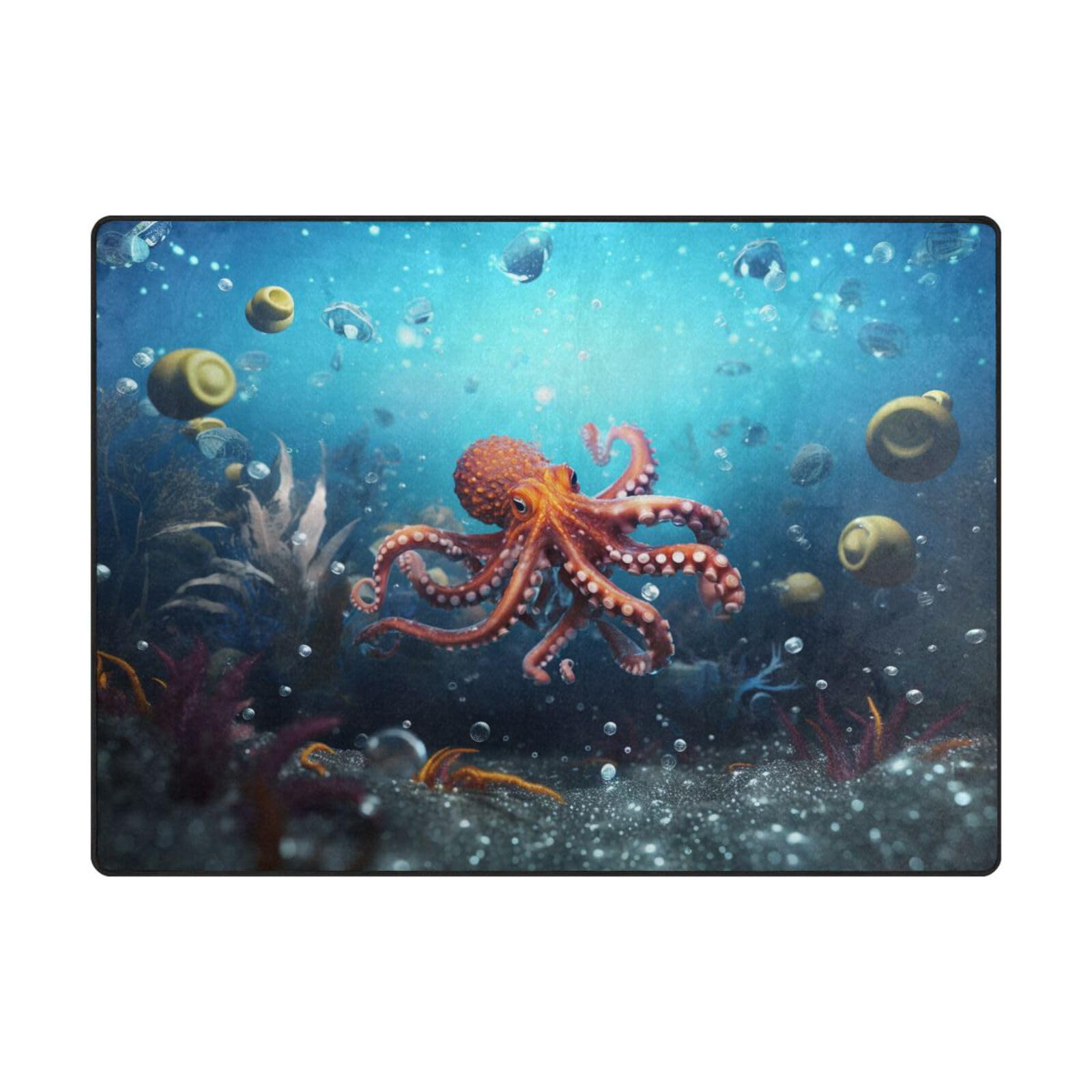 Tapis de sol de salon pieuvre 203x147 grand tapis contemporain chambre