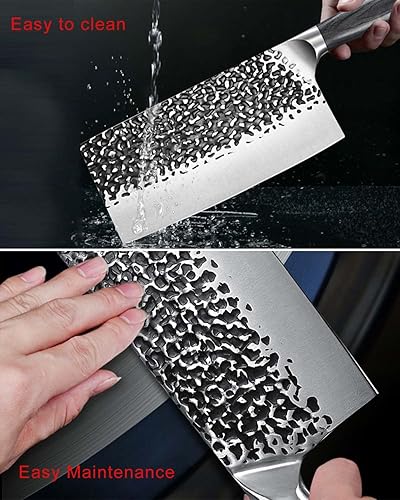 Miniatura 7 de Cuchillo de cocina de carnicero vikingo cuchillo de cortar verduras vikingo cuchillo de verduras chino cuchillo de cocina japonés de damasco para