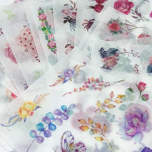 Miniatura 3 de allydrew Washi - Juego de calcomanías para álbumes de recortes, lavanda (20 hojas)