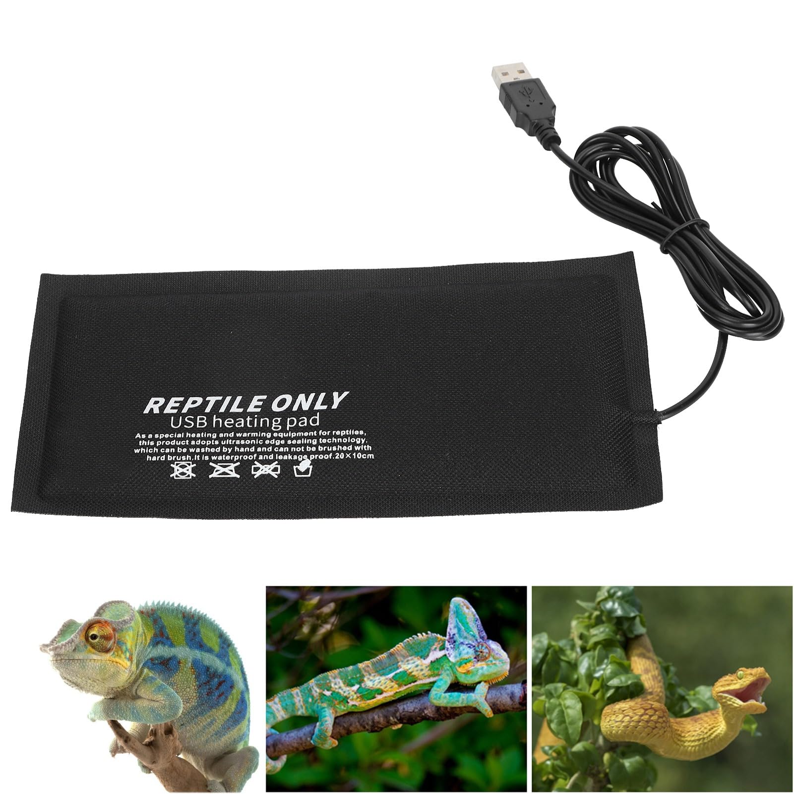 Gavigain Reptile USB Heating Pad Safe Efficient Comfortable for Pet Reptile Care (Large)