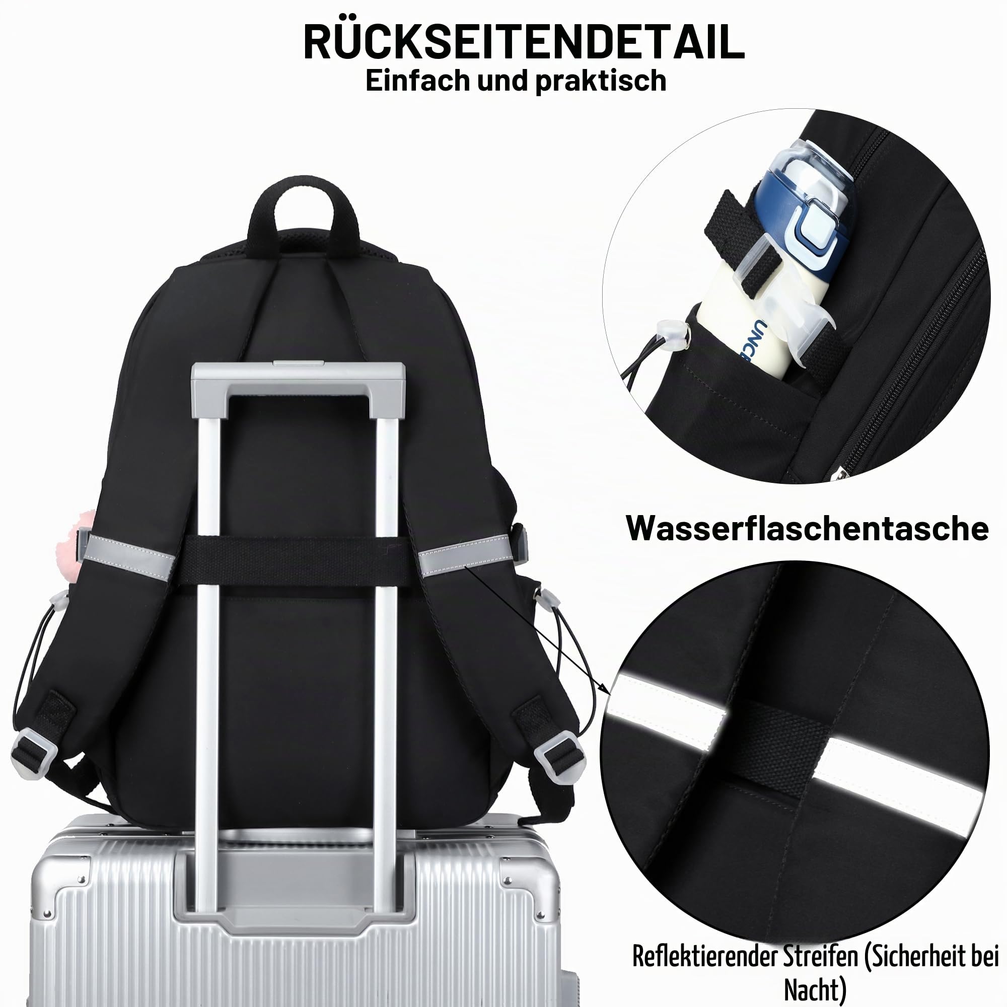 Schultasche für Teenager, Mädchen, Rucksack, 3-teilig, Rucksack für Mädchen, 39,6 cm (15,6 Zoll) Laptop mit Lunchbox, Federmäppchen-Set