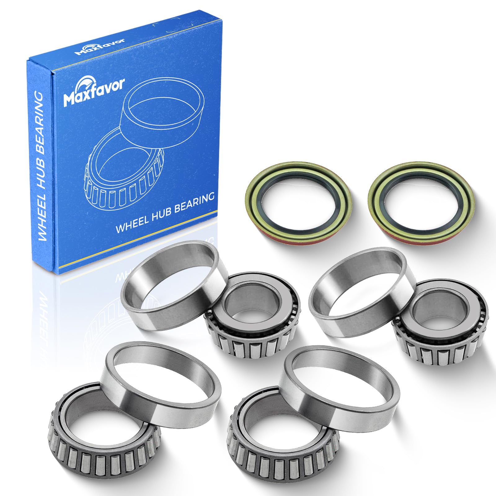 MAXFAVOR 6PCS Front Wheel Bearing and Hub Assembly Fit for 1973-2004 Ford E-100 E-150 Econoline Club Wagon E-350 Econoline E-150 Club Wagon F-100 F-250 Pickup / WTA13 WTA12 WS4148