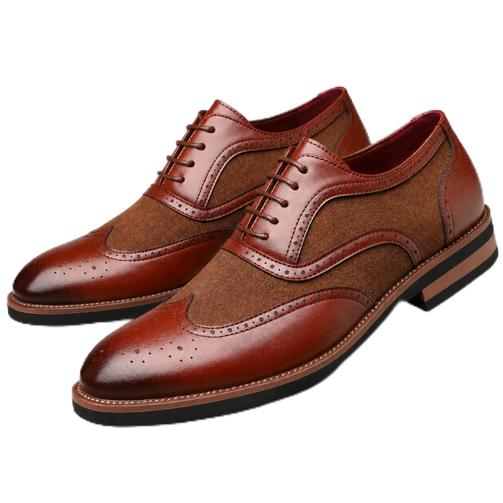 Hixingo Scarpe Stringate Uomo in Pelle | Scarpe Eleganti da Abito comoda Design classico ideale per ufficio, lavoro, matrimoni, cerimonie ed eventi formali