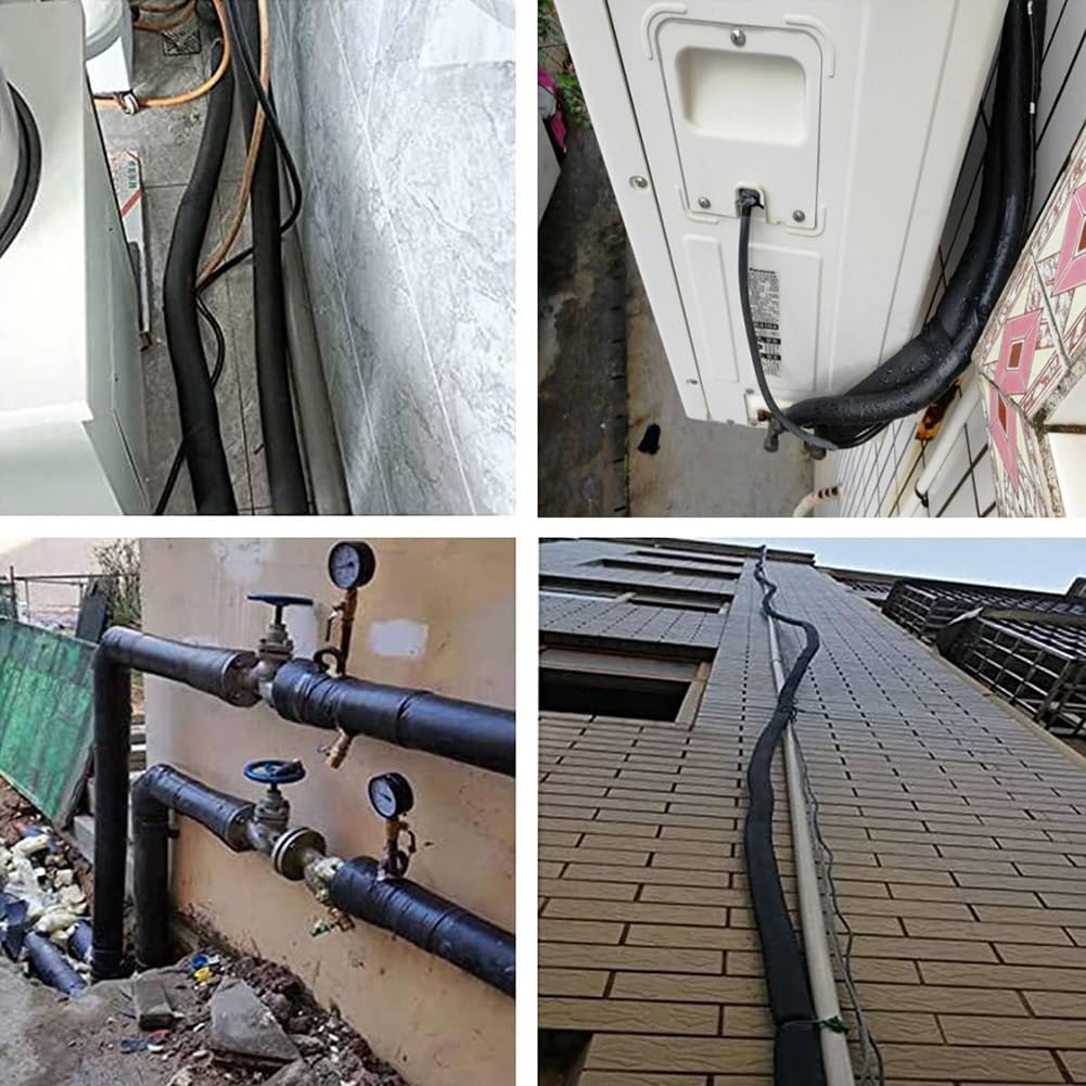 Rury piankowe do izolacji przeciwzamrożeniowej, rury termoizolacyjne do klimatyzatorów, rur miedzianych i instalacji wodno-kanalizacyjnych, wąż z czarnej pianki gumowej (Color : 30mm/1.18", Size : I