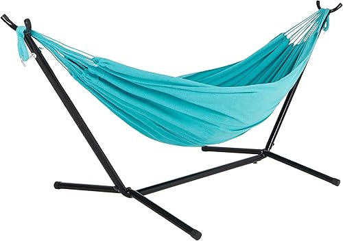 Bliss Hammocks Hamaca de 60 pulgadas de ancho y soporte integrado con funda de transporte y accesorios para colgar en interiores, exteriores,