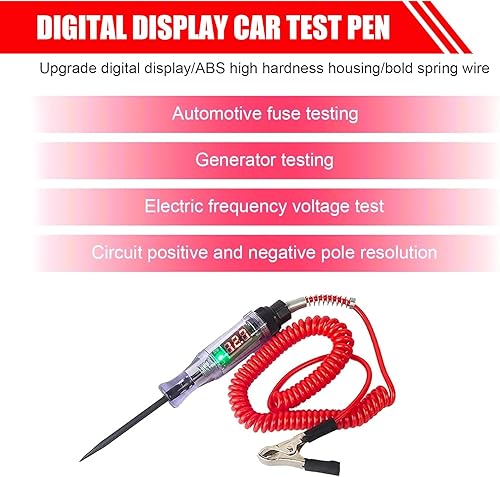 Miniatura 4 de Pack-1 - Bolígrafo de pantalla digital para automóvil, 6 V12 V24 V, probador de circuito LCD digital retroiluminado, bolígrafo de prueba de