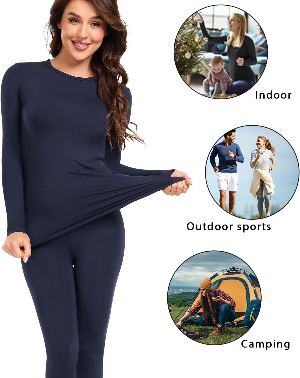 wirarpa Women's Fleece Lined Thermal Underwear Set Long Johns Base Layer Set for Women Winter Top Bottom - Image 4