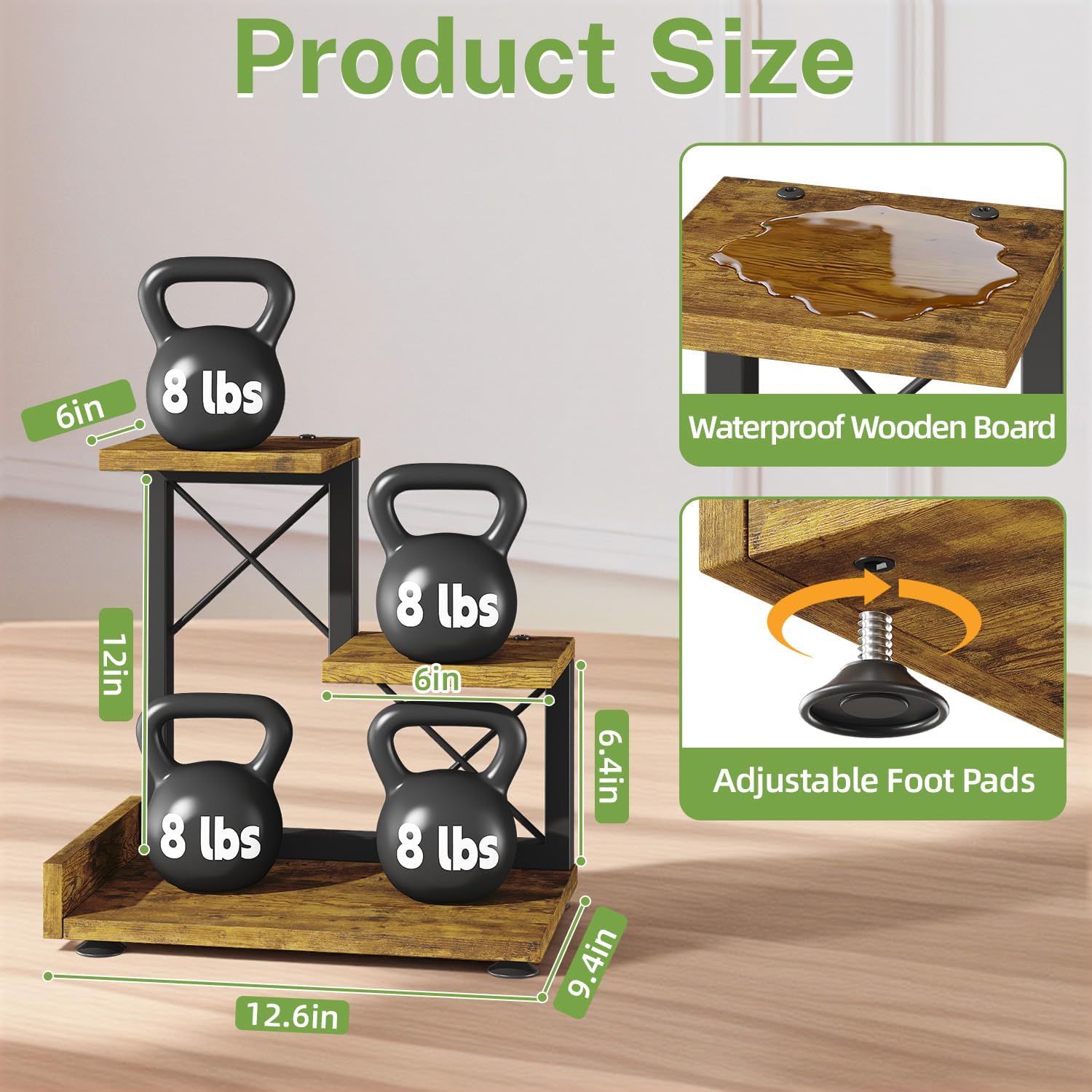 iDavosic.ly Small Table Top Plant Stand, 3 Tier Succulent & Flower Pot Holder for Desktop, Space-Saving Countertop Organizer Shelf for Office and Home Decor, Black Brown