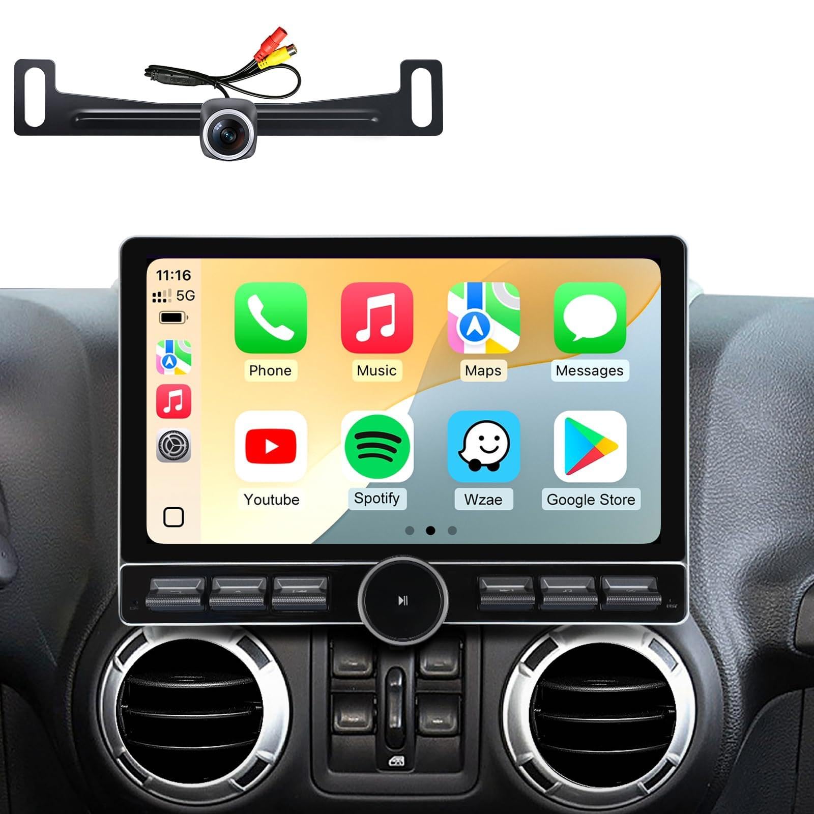 for Jeep Wrangler JK Compass Grand Cherokee Dodge Ram Car Radio Stereo GPS Navigation Built in Carplay Android Auto 10