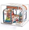 1:24 Cool Beans Boutique Miniature Dollhouse DIY Kit - Wooden Coffee Shop with Christmas Tree Assembly Required K046