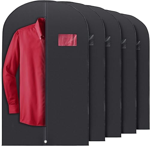 PLX Bolsas de ropa negras de 40 pulgadas, bolsa de traje para viajes y almacenamiento de ropa, vestidos, camisas, abrigos de piel, chaquetas y